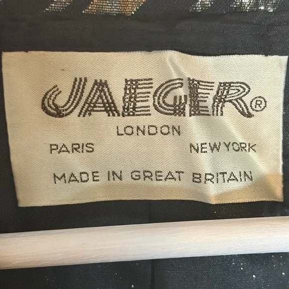 Jaeger Vintage Metallic Pinstripe Blazer Made in Great Britain US 10 - Picture 3 of 13